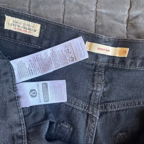 Baggy Dad Women's Jeans faded black wash size 25 - Picture 7 of 8